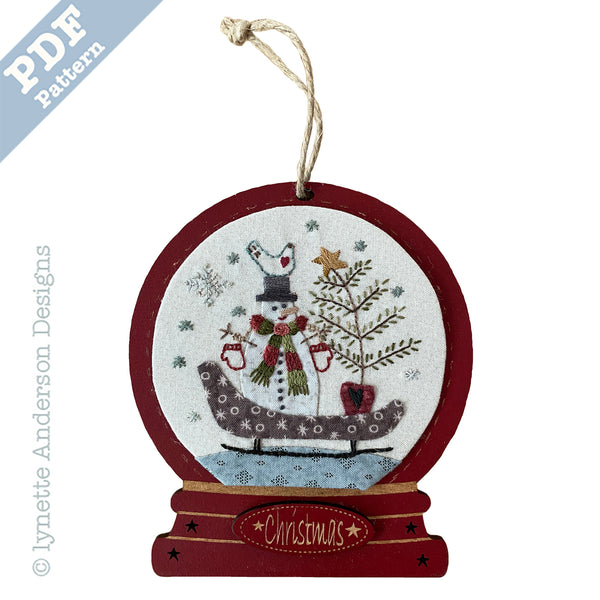 Moonlight Quilters Snow Globe Glitter Ornament and Postcard Pattern PD