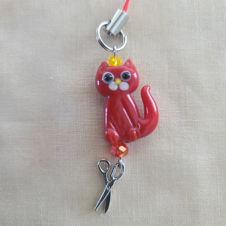 Scissor Charm - Red Cat 