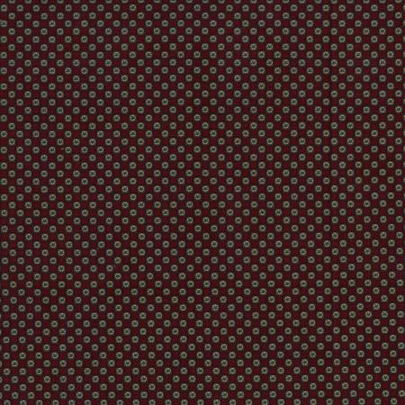 Highland - Twin Flowers - Dark Cherry - 2542-001 - dark red cotton fabric with green stars in ecru circles in checkered formation