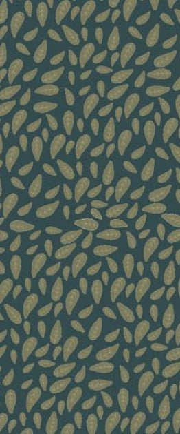 Favourites by Lynette Anderson - 81620-20 - Aquamarine cotton fabric with tiny gray green leaves