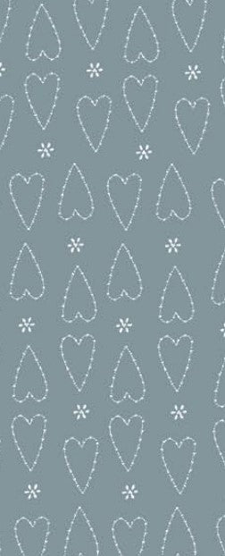 Favourites by Lynette Anderson - 81620-24 - blue cotton fabric with white hearts and tiny daisies