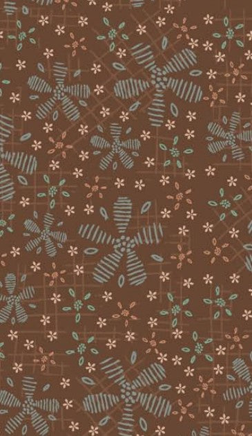 Favourites by Lynette Anderson - 81620-7 - red cotton fabric with blue, green, and orange flowers