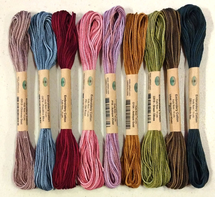 Forest Floor - 9 skeins of Valdani 6-strand Embroidery Floss