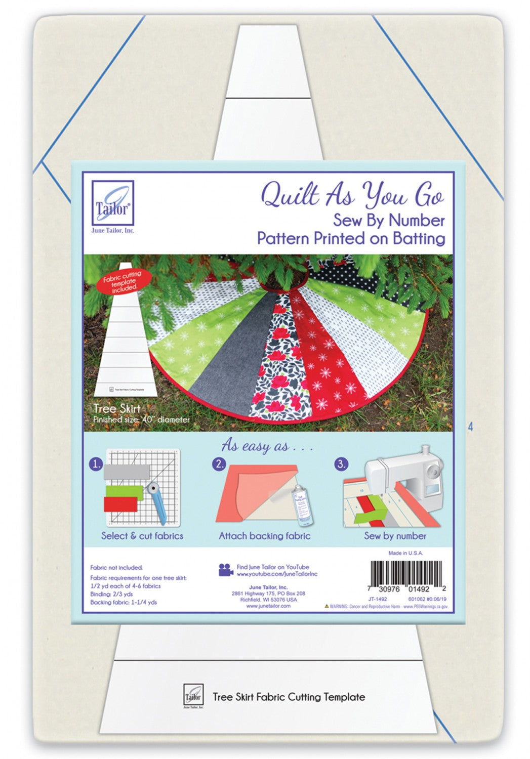 Quilt As You Go Tree Skirt - Kit