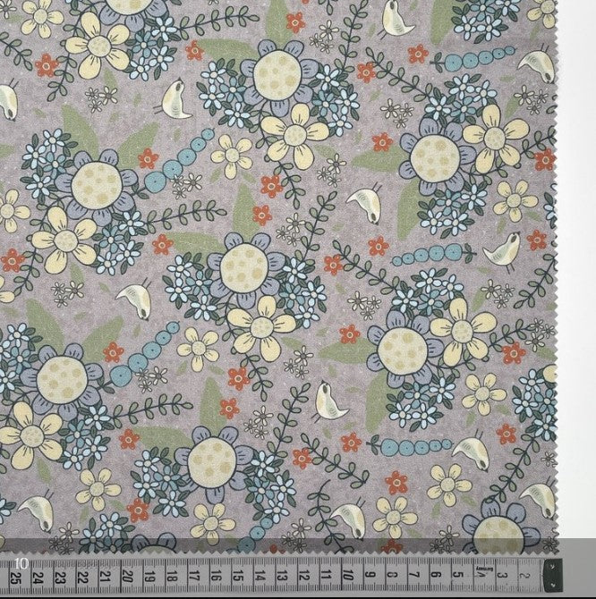 Botanicals 80990-110 - lavender cotton fabric with large floral design