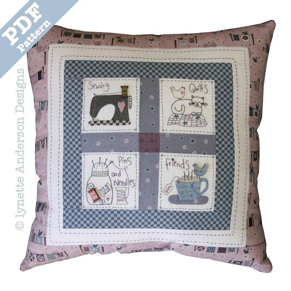 Sewing Friends Pillow by Lynette Anderson