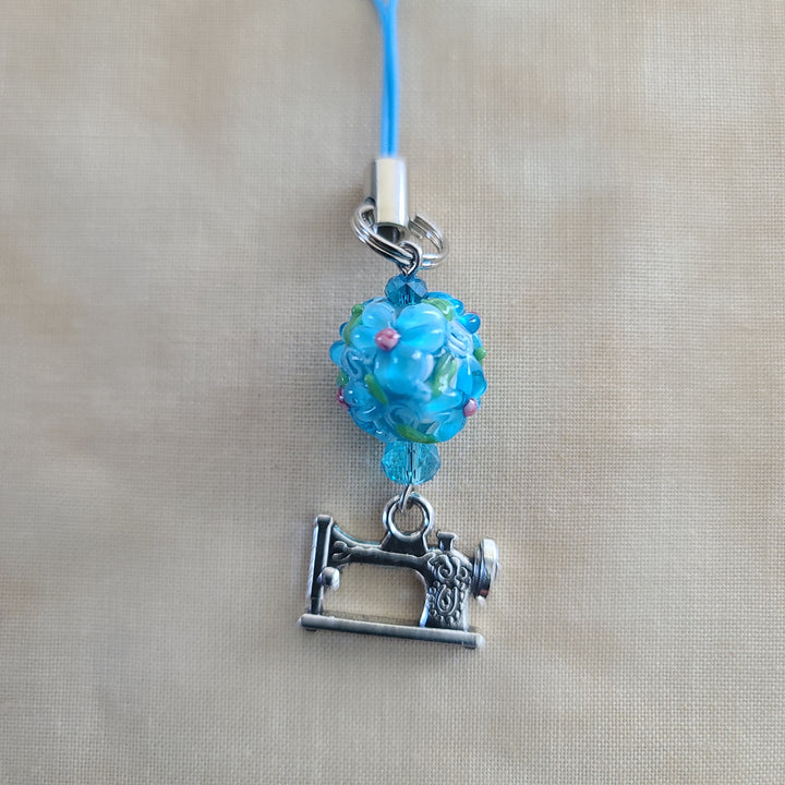 Scissor Charm - Blue Flower Ball