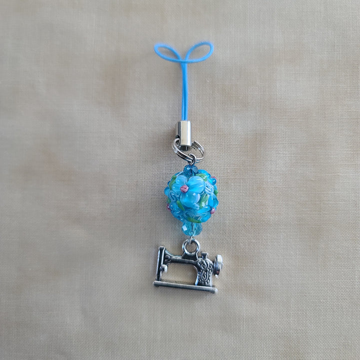 Scissor Charm - Blue Flower Ball