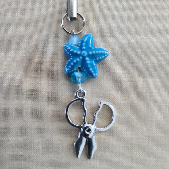 Scissor Charm - Blue Starfish