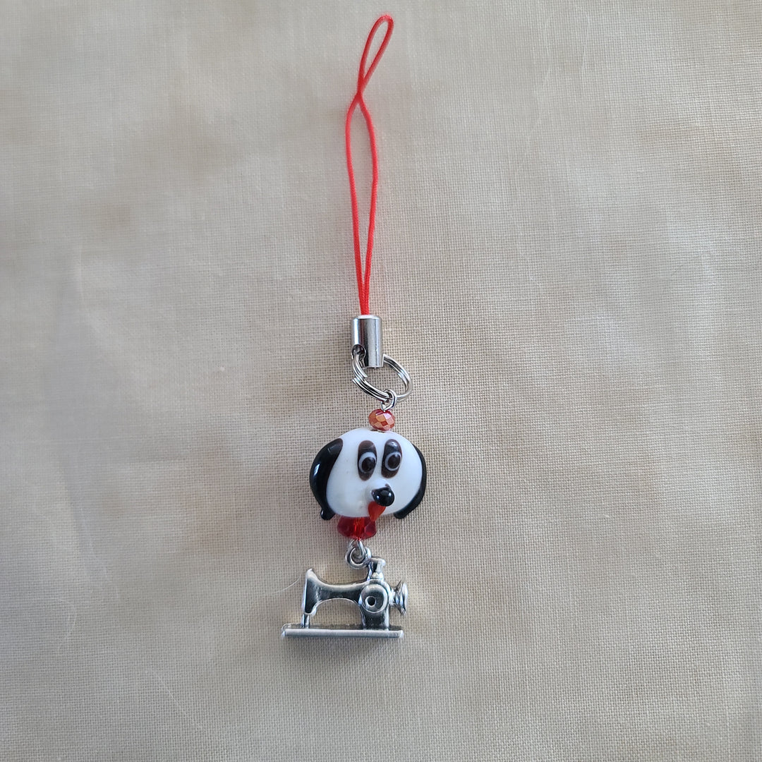 Scissor Charm - Black and White Dog