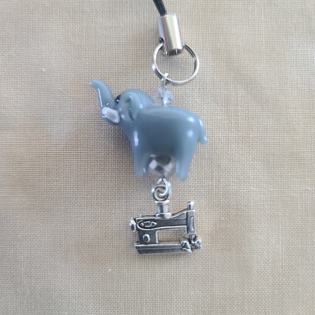 Scissor Charm - Gray Elephant