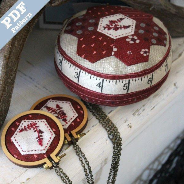 Initials Pincushion and Pendants by Lynette Anderson