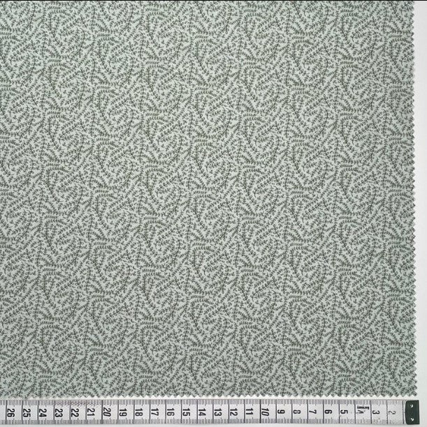 Botanicals 80990-117 - white cotton fabric with green vines all over