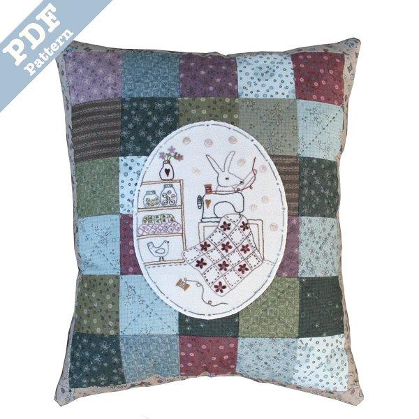 Busy Stitching Pillow by Lynette Anderson