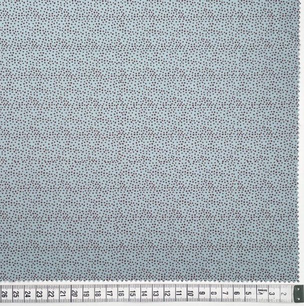 Botanicals 80990-122 - light blue cotton fabric with burgundy tiny dots printed in irregular pattern all over