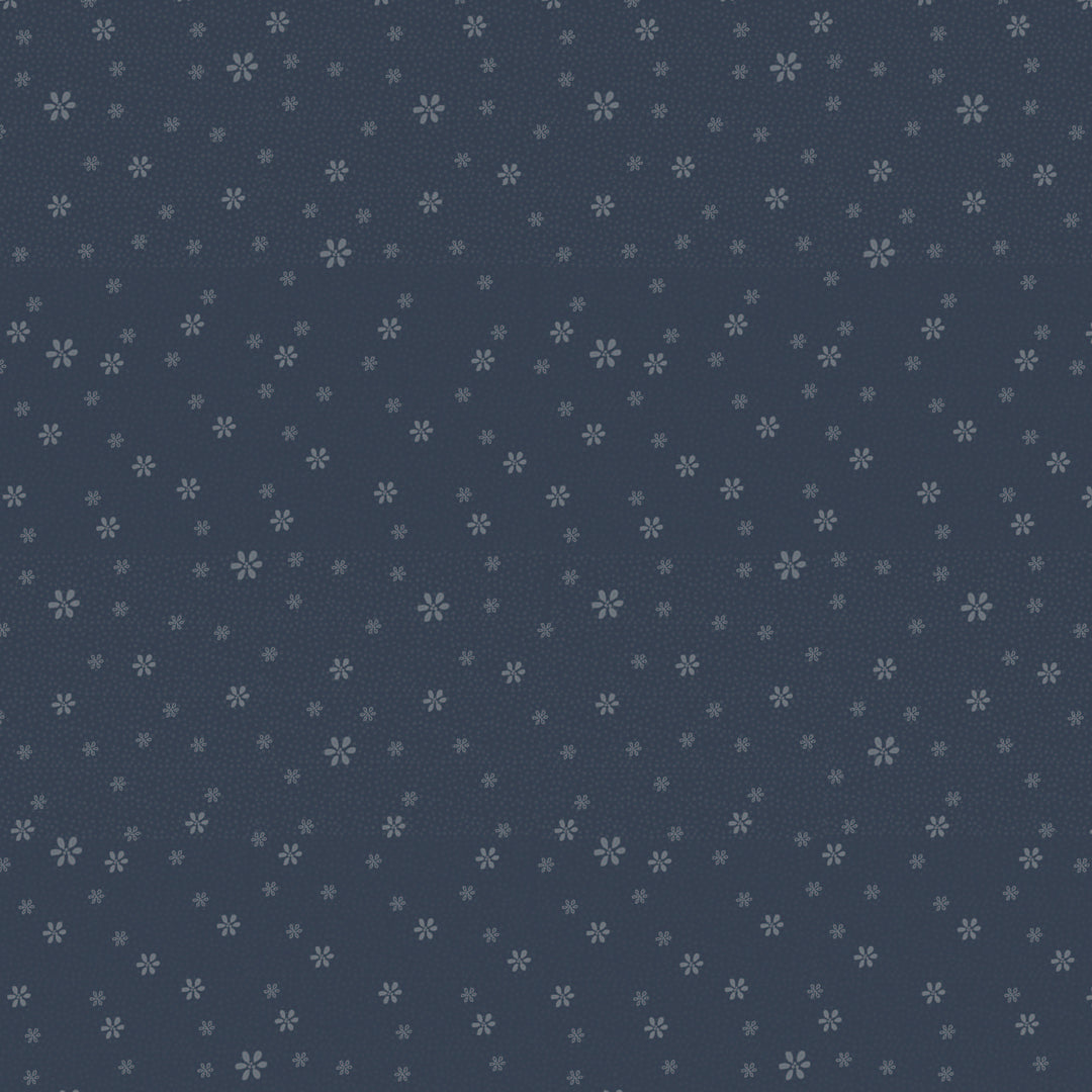 Corner of the Woods 80710-16 - Little Daisy - dark blue cotton fabric with small tone-on-tone daisies scattered over