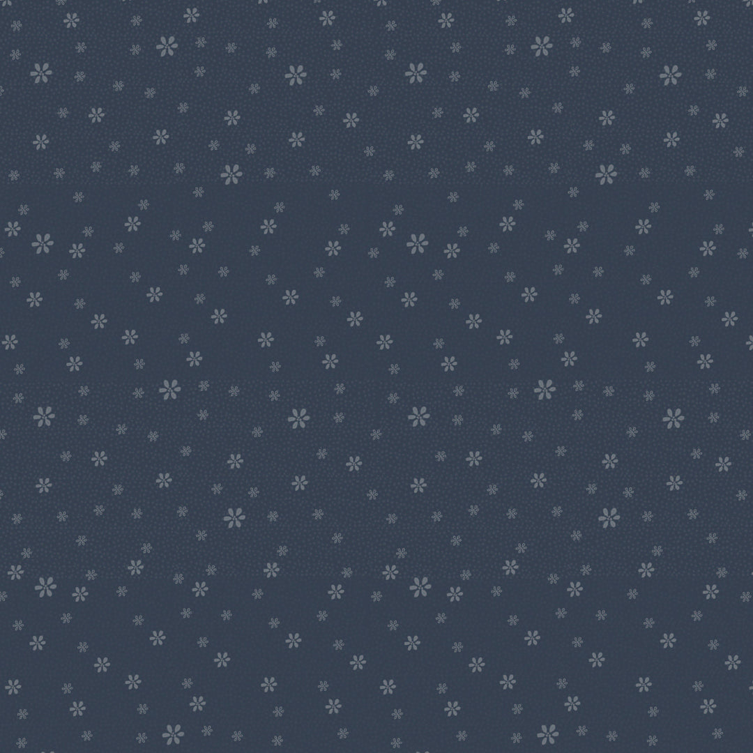 Corner of the Woods 80710-16 - Little Daisy - dark blue cotton fabric with small tone-on-tone daisies scattered over