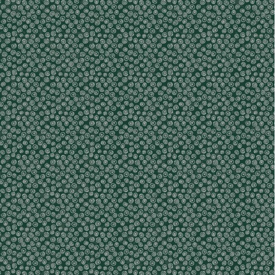 Hollyberry Christmas 81070-18 - green cotton fabric covered in white spirals