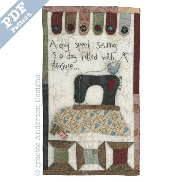 A Day Spent Sewing Mini Quilt by Lynette Anderson