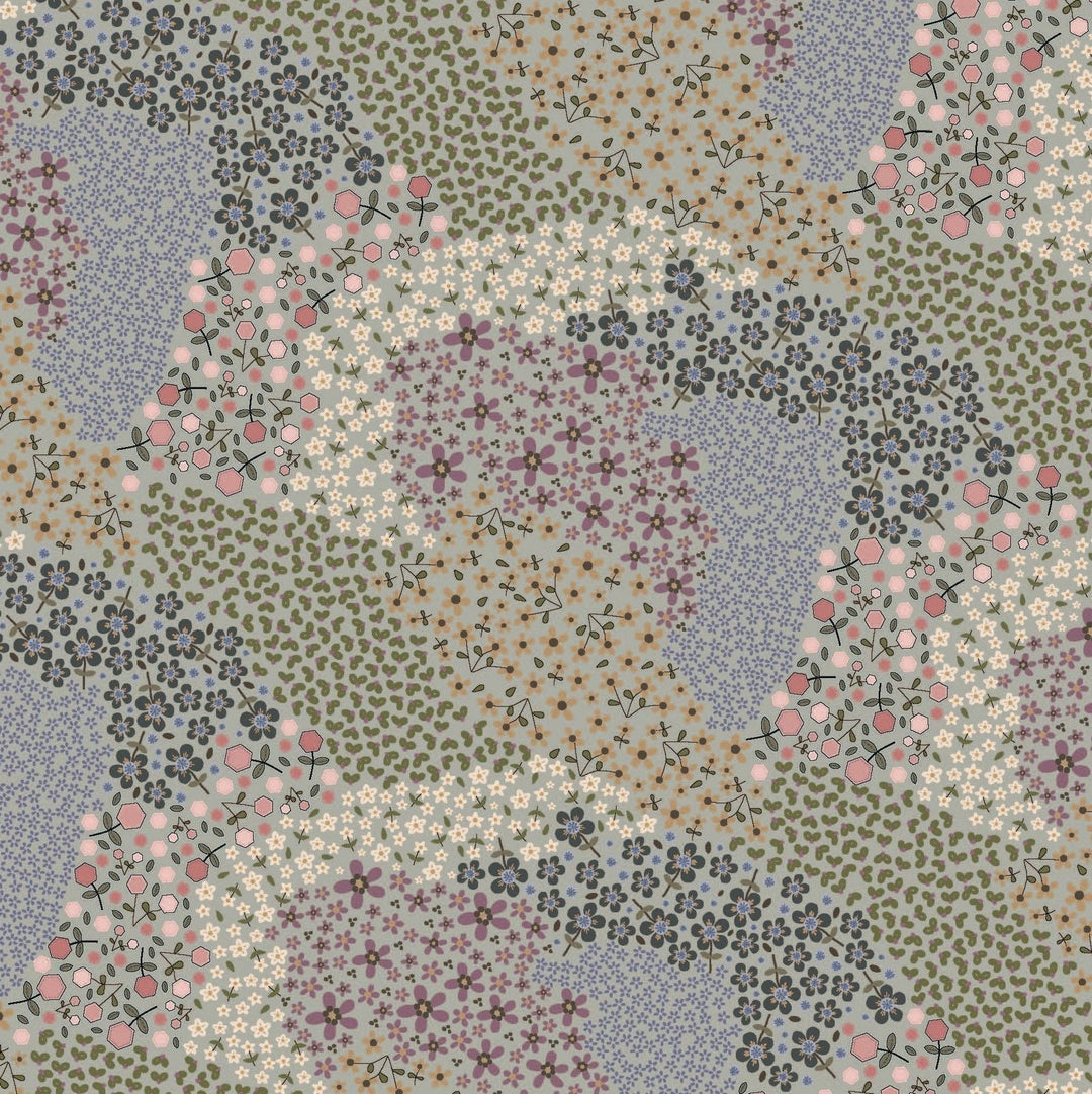 Garden Of Flowers 80870-23 - light blue background cotton fabric with various tiny flowers scattered all over