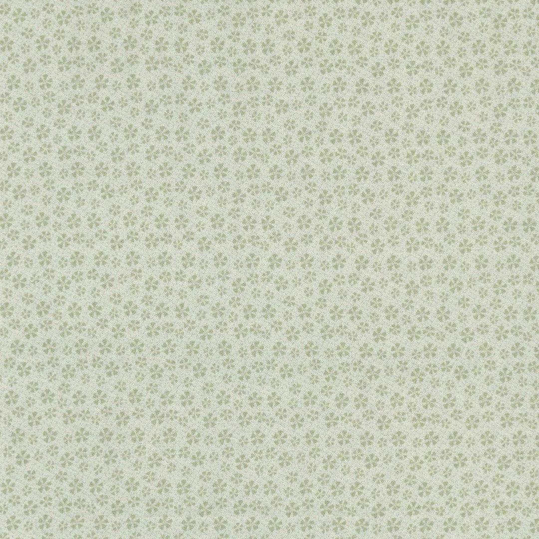 Bedrock Basics - Flower Cream/Green - 80430-1 - light green cotton fabric with tiny flowers