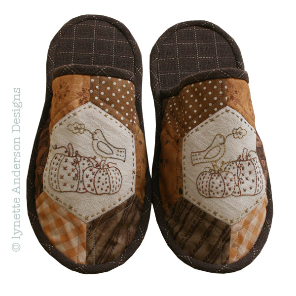 Pumpkin Garden Slippers by Lynette Anderson