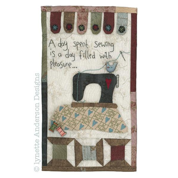 A Day Spent Sewing Mini Quilt by Lynette Anderson