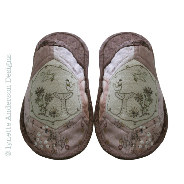 Birdbath Slippers by Lynette Anderson