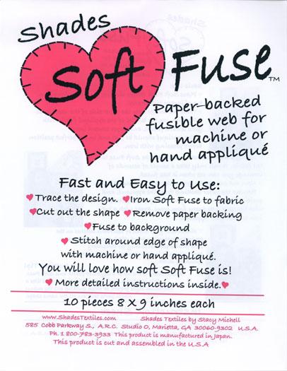 Soft Fuse 8" x 9" 10ct:  Paper-backed fusible web for machine or hand applique