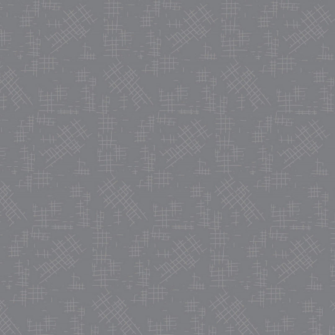 Garden Of Flowers 80870-9 - blue gray cotton fabric with tone-on-tone grids scattered over