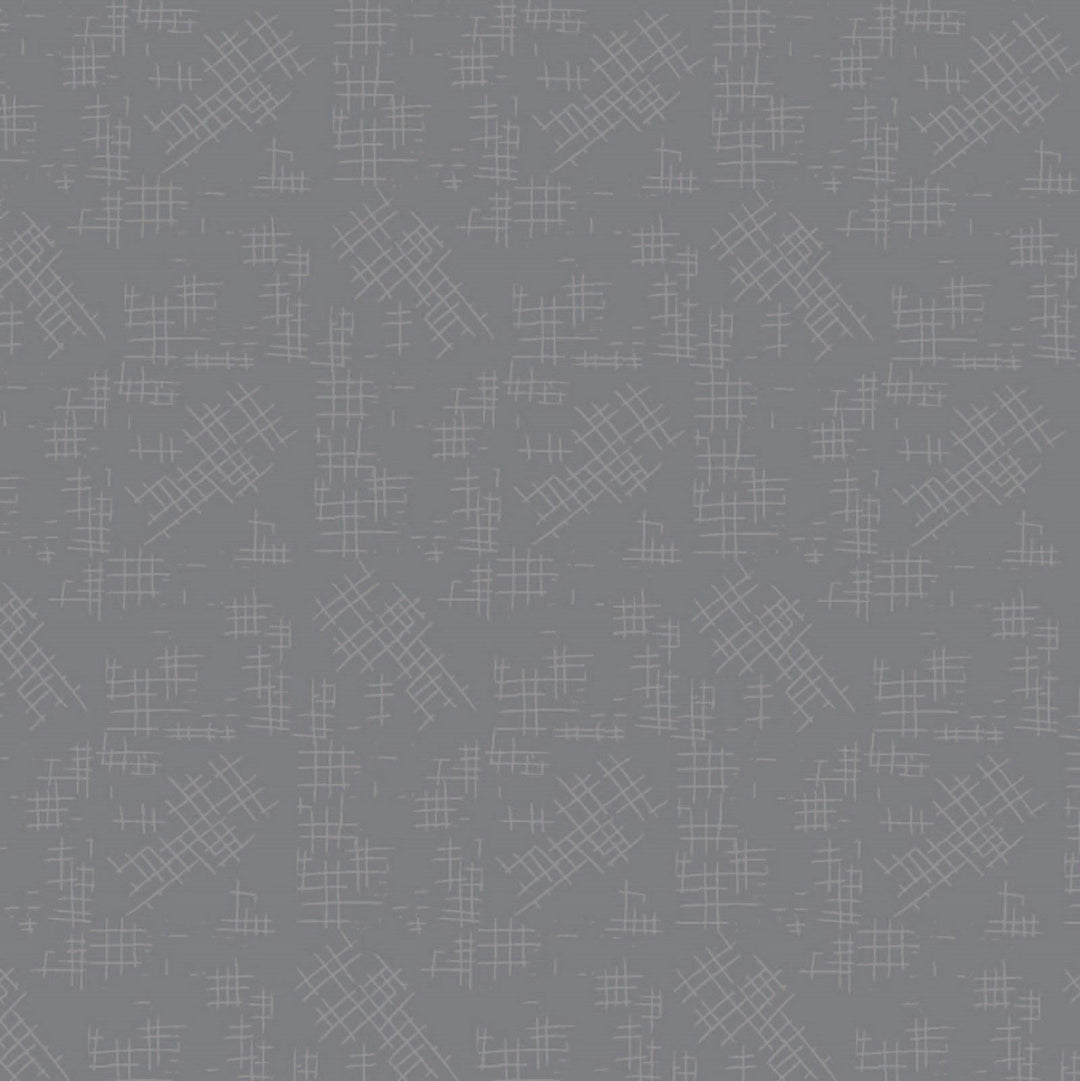 Garden Of Flowers 80870-9 - blue gray cotton fabric with tone-on-tone grids scattered over