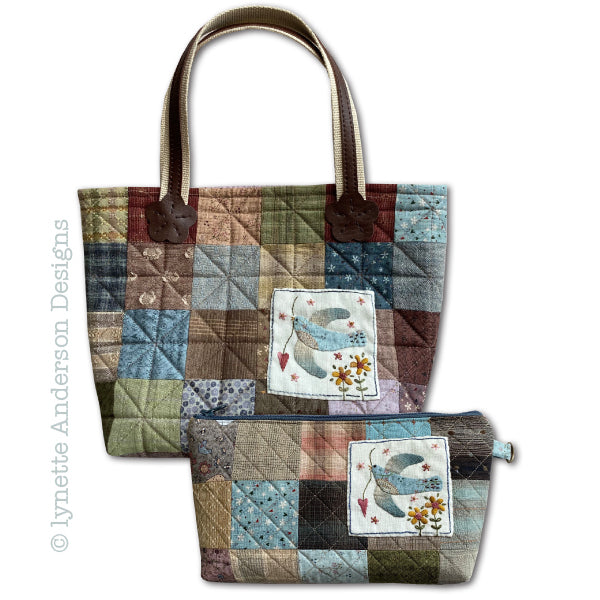 Little Bluebird Tote and Zipper Pouch Pattern by Lynette Anderson