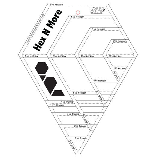 Clear Plastic Hex N More Ruler by Jaybird Quilts JBQ-201