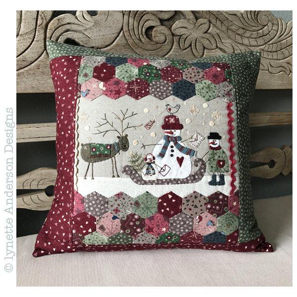 Frosty the Postman Pillow by Lynette Anderson