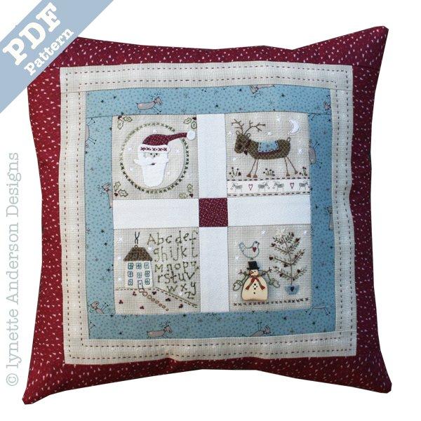 Christmas Friends Pillow by Lynette Anderson