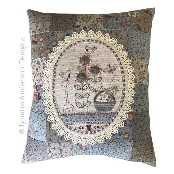 Basket of Flowers Pillow by Lynette Anderson